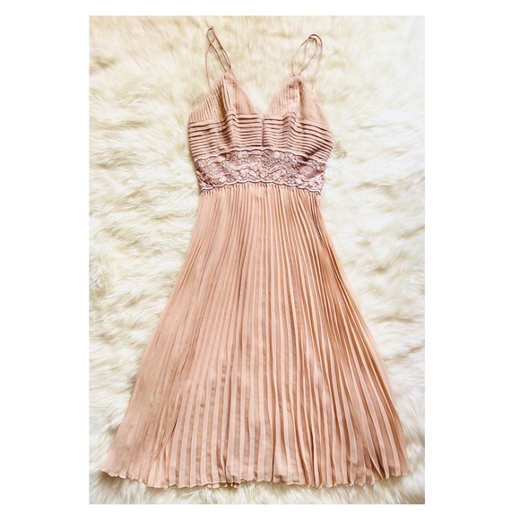 New! REISS London Emma Lace Pleated Fit & Flare Midi Dress - Picture 6 of 10